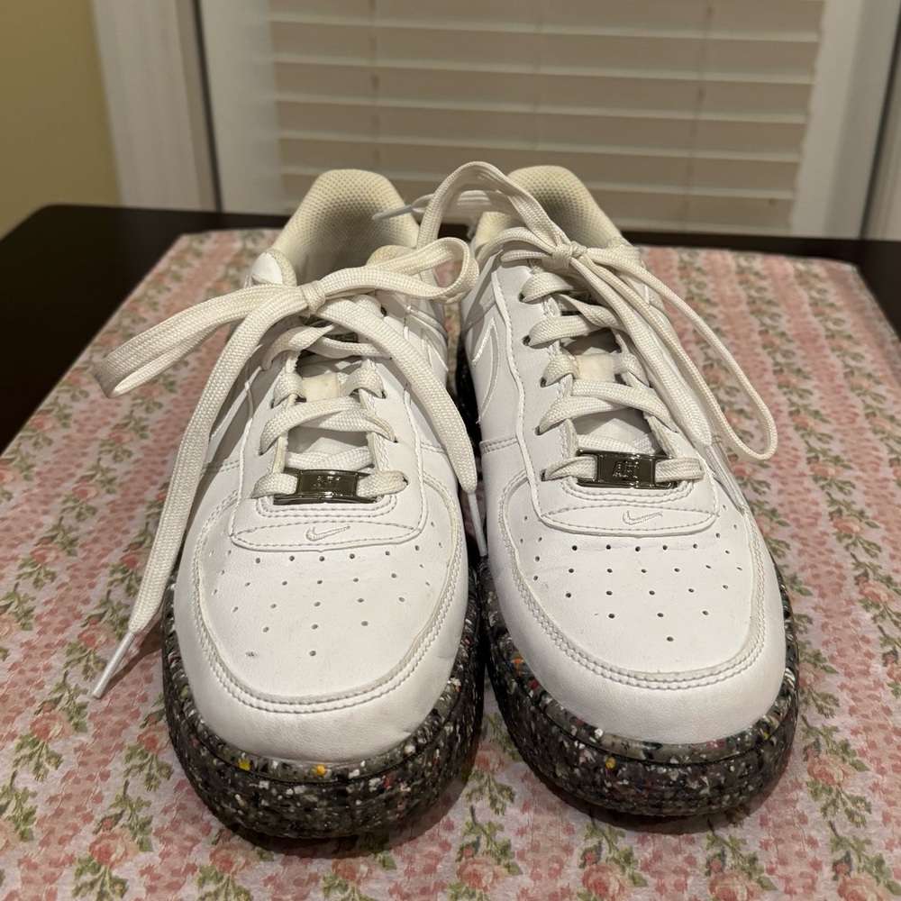 Nike Air Force 1 Cream Sneakers with Textured Sole